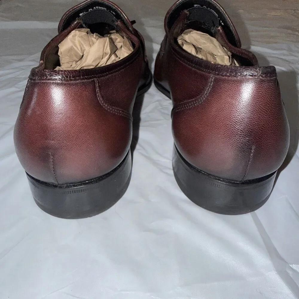 Florsheim Mens Burgundy Leather Kiltie Tassel Loafers Slip On Dress Shoes 9.5 D
